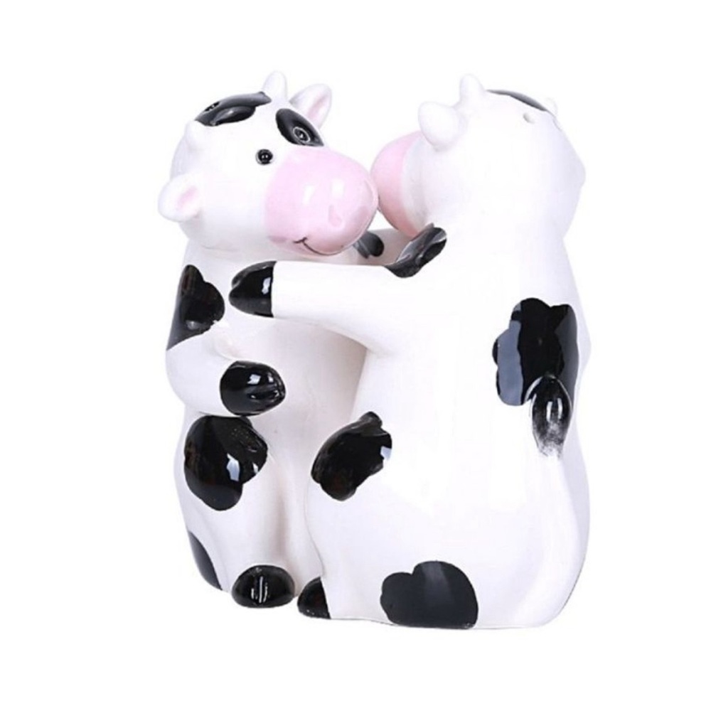 Hugging Cows Ceramic Salt and Pepper Shakers Magnetic